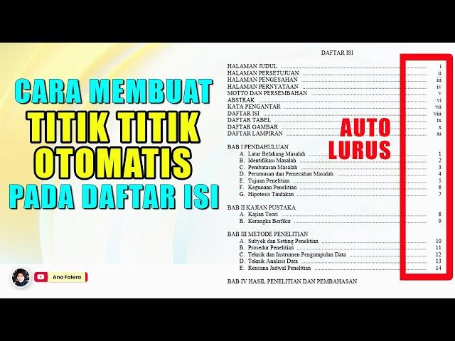 CARA MEMBUAT TITIK TITIK OTOMATIS DAFTAR ISI