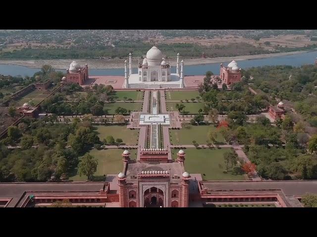 Taj Mahal Agra India  4K Drone View HD