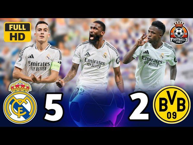 Historic remontada - “Real Madrid (5-2) Dortmund”Champions League Vinicius Junior hat-trick¦FHD