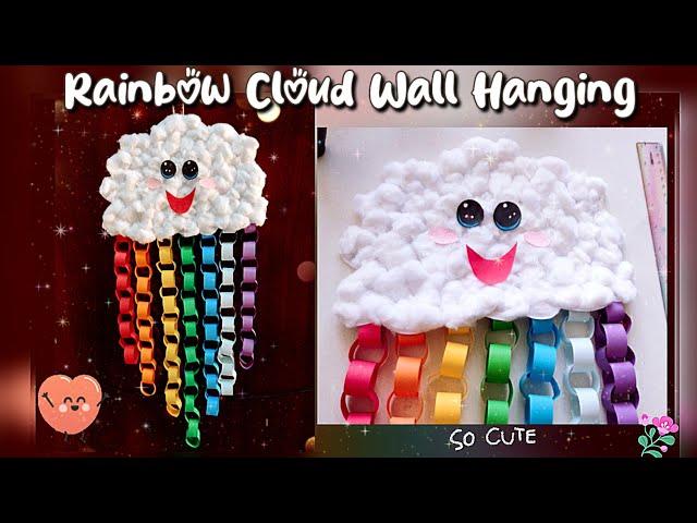 How to make Cotton Cloud Paper Chain Rainbow craft | Cotton Cloud Rainbow Wall Hanging | DIY #cute