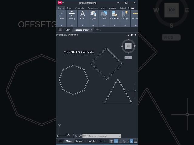 Quick Offset With Fillet & Chamfer #shorts #autocad #autocad2024 #cad #designgorhythm
