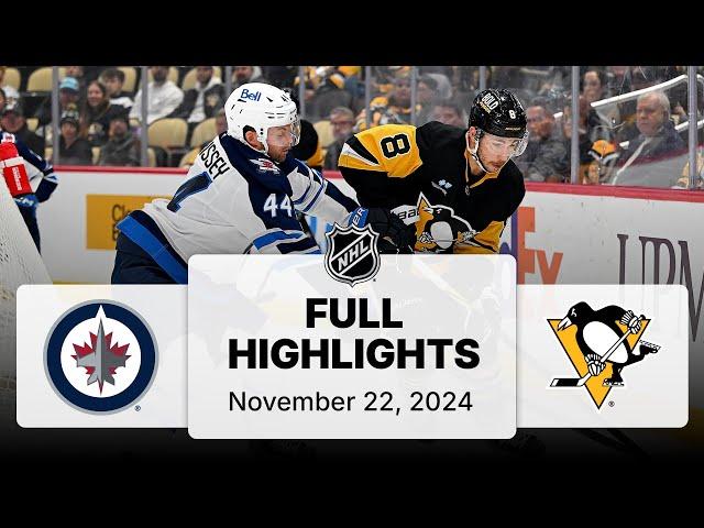 NHL Highlights | Jets vs. Penguins | November 22, 2024