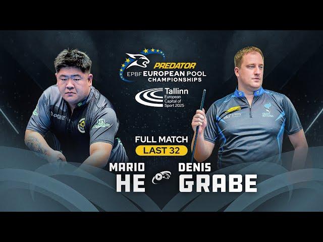 HE vs GRABE ▸ 8-BALL ▸ 2025 PREDATOR EUROPEAN Pool Championships