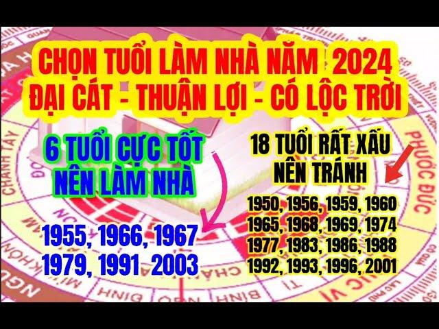 Chọn tuổi làm nhà năm 2024 may mắn, thuận lợi, có lộc trời ban