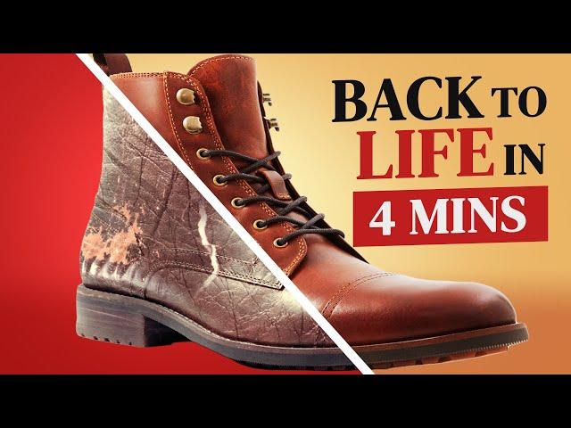 Ultimate Guide To Restoring Leather Boots // Back To Life In 4 Mins