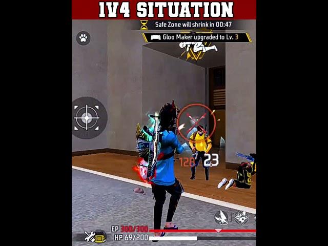 free fire 1V4 situation   Rao sahab  #freefire #shots