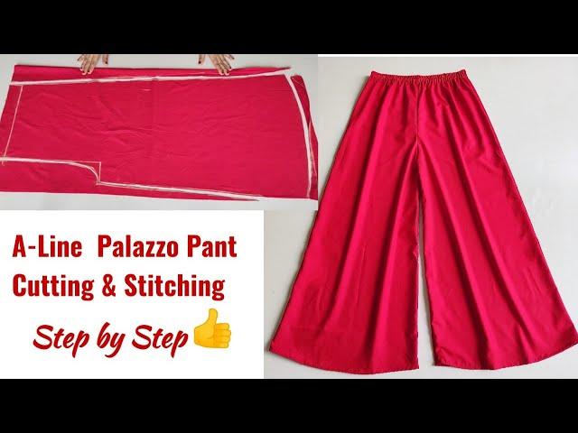 A-Line Palazzo Cutting and stitching | Palazzo pant and stitching Very Easy |Flared Palazzo cutting