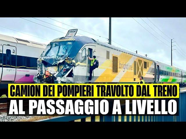 ULTIM'ORA: CAMION DEI POMPIERI ATTRAVERSA IL PASSAGGIO A LIVELLO CON LE BARRIERE GIU': 15 FERITI