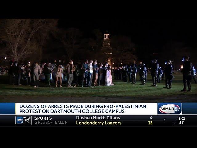 Dozens arrested during protest on Dartmouth College Campus