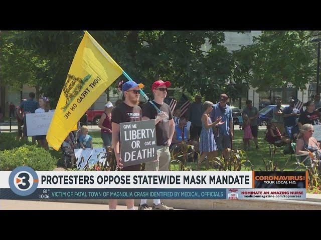 Hundreds protest Wisconsin's mask mandate at anti-mask rally