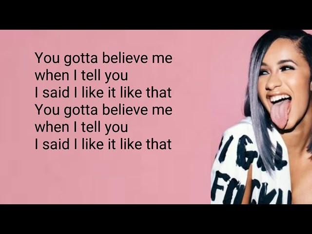 Cardi B, Bad Bunny & J Balvin-I Like It (lyrics)