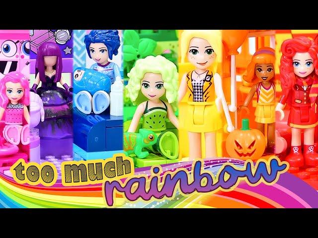 Too Much Rainbow  All the rainbow single colour build challenges (plus pink) LEGO compilation