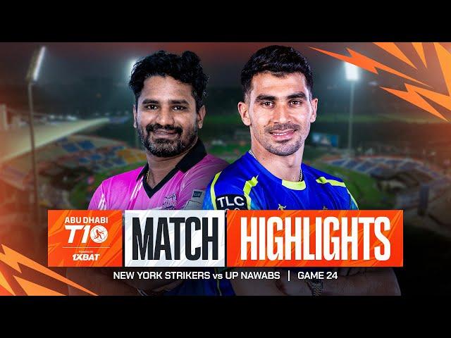 2024 Abu Dhabi T10 I Match 24 Highlights: UP Nawabs vs New York Strikers | Season 8