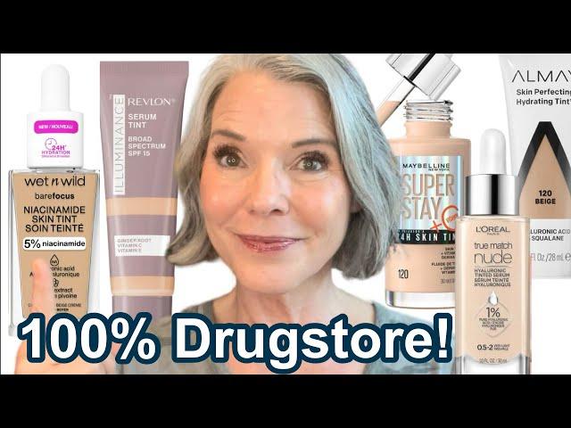 NEW Drugstore 2024! Testing 5 Drugstore Skin Tints for Dry, Mature Skin | With Beyond 50 Skin