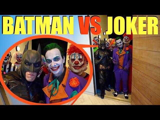 Fighting off The Joker & Batman at our House!! (Batman Saved us)