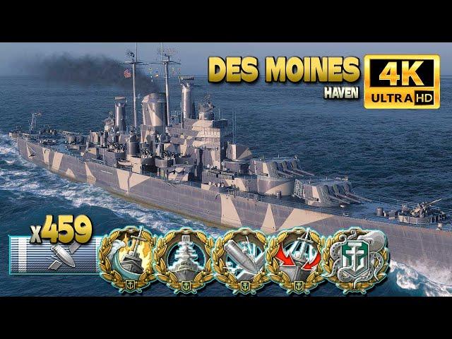 Cruiser Des Moines: Nice solo play on map Haven - World of Warships