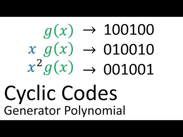 Error Correcting Codes 3b: Cyclic Codes - Generator Polynomial