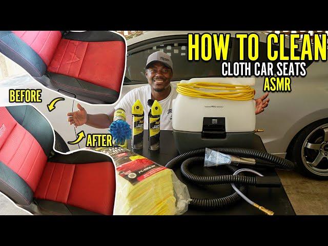 How To Clean Dirty Cloth Car Seats On A Honda Civic Si ASMR | Very Satisfying!