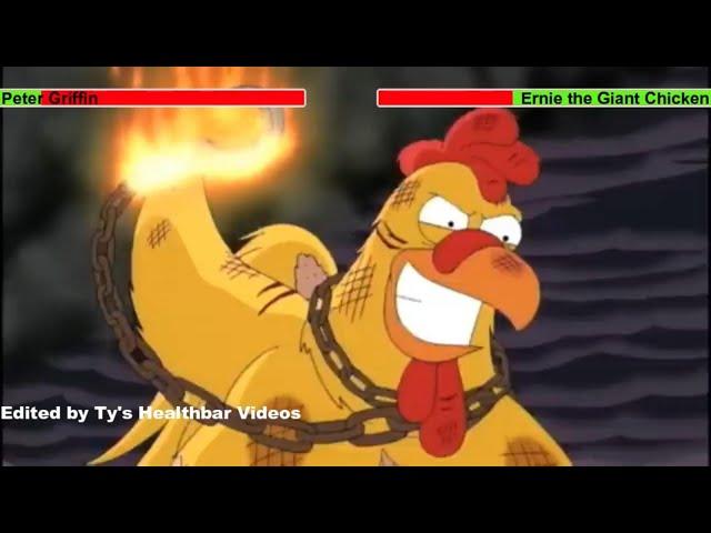 Peter Griffin vs. Ernie the Giant Chicken (Fourth Fight) with healthbars 2/2