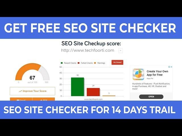 SEO Site Checkup: SEO Tools Signup Full Free Trail With 14 days | Tech Foorti