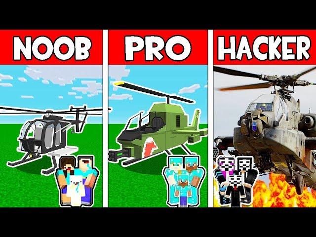 Minecraft - NOOB vs PRO vs HACKER : FAMILY HELICOPTER in Minecraft Animation