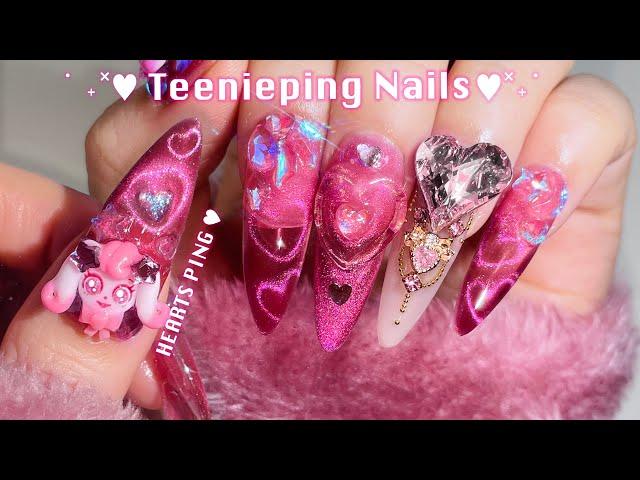 Heartsping Nail  Adorable 3D Teenieping Design! Nail Art / ASMR