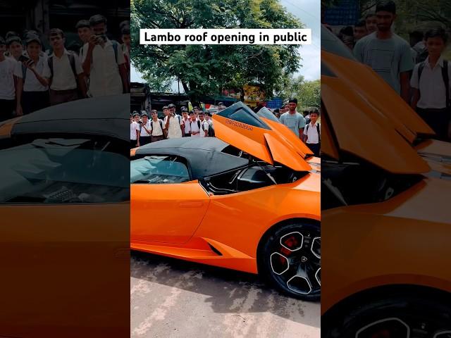 Lamborghini roof opening in public #lamborghini #supra #trendingsong #systummm