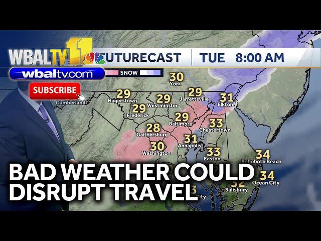 Maryland weather forecast: Bad weather could disrupt holiday travel on Tuesday