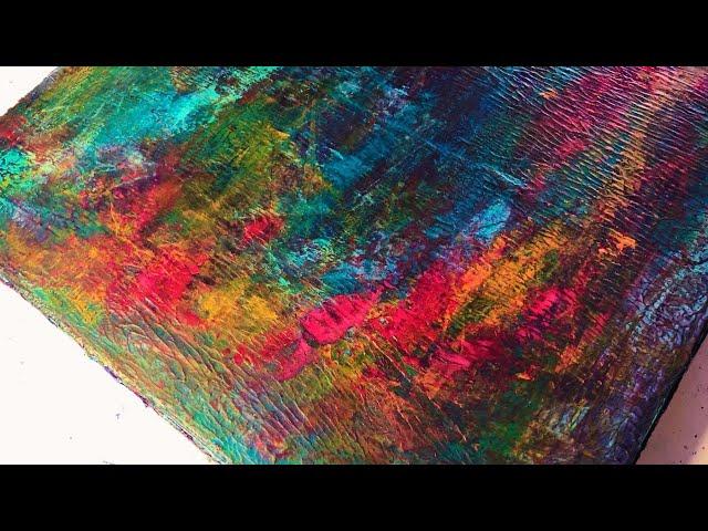 Scraping Technique: EASY Art Tutorial For ABSTRACT Acrylic Painting On Canvas