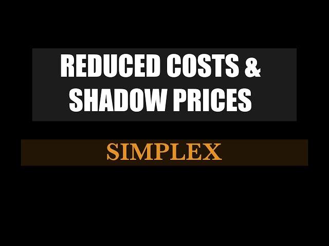 Reduced Costs und Shadow Prices