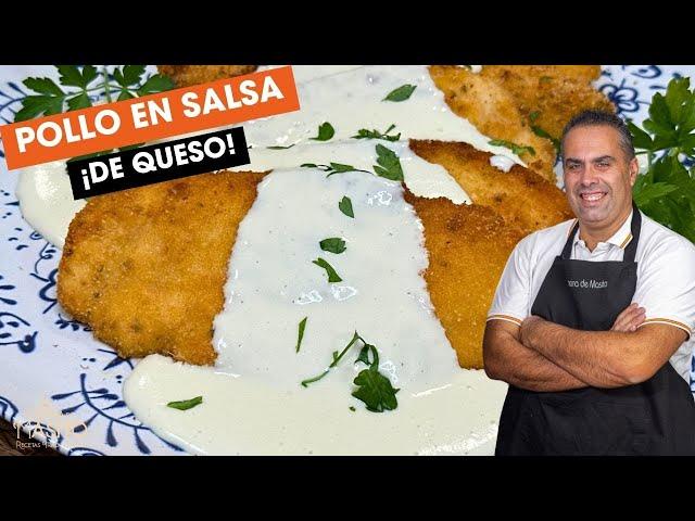 FILETES DE POLLO ADOBADOS CON SALSA DE QUESO