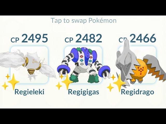 Using️Shiny Regidrago, Regieleki & Regigigas in PVP Battle #pokemongo