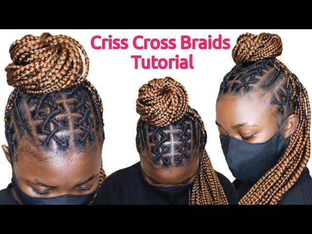 CRISS CROSS KNOTLESS BRAIDS /AFRICAN THREADING  No Rubber Band