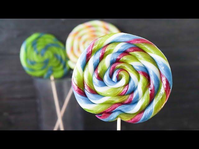 Сахарные леденцы на палочке простой рецепт Swirl lollipop recipe