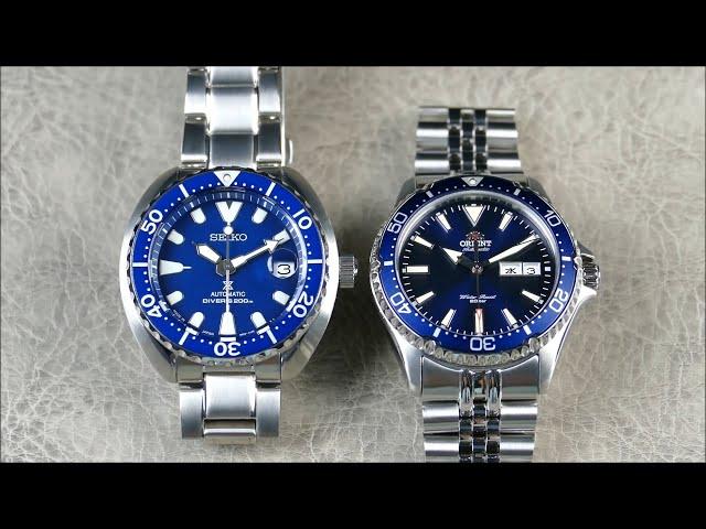 On the Wrist, from off the Cuff: Seiko Mini-Turtle vs. Orient Kamasu; Japanese Diver Battle