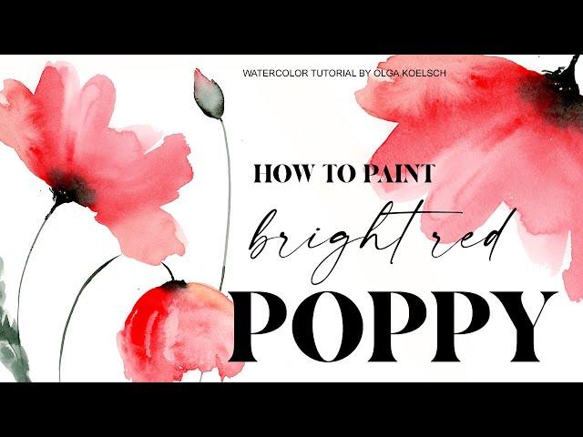 Watercolor for beginners: PAINT THIS to EASY START with watercolor (Poppy flower step-by-step)