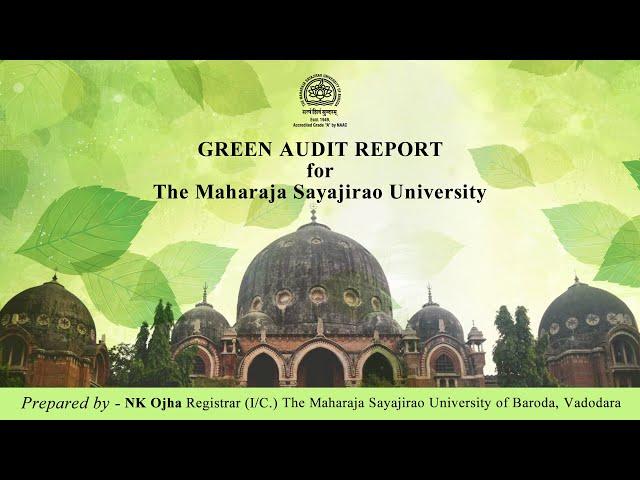 Green Audit Report | N. K Ojha | The Maharaja Sayajirao University of Baroda