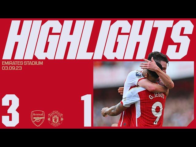 HIGHLIGHTS | Arsenal vs Manchester United (3-1) | Odegaard, Rice, Gabriel Jesus seal victory!