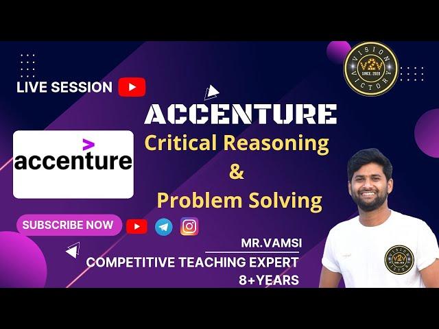 Accenture  Critical Reasoning & Problem Solving  #reasoning  #v2v #aptitude #accenture