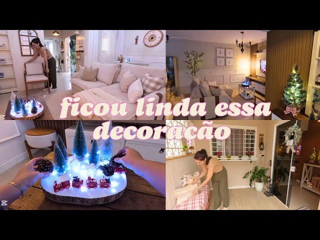 FIZ UMA DECORAÇÃO SIMPLES E LINDA NA  MINHA SALA PARA O NATAL!