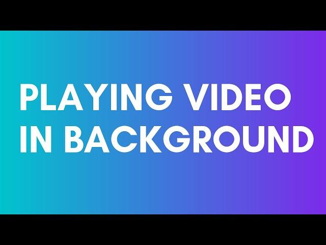 How to play video in background (Picture-in-picture) on Android