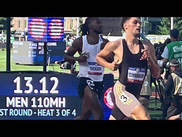 110m Hurdles 2024 U.S. Olympic Trials, Round 1 Heat 3, Trey Cunningham, Dylan Beard