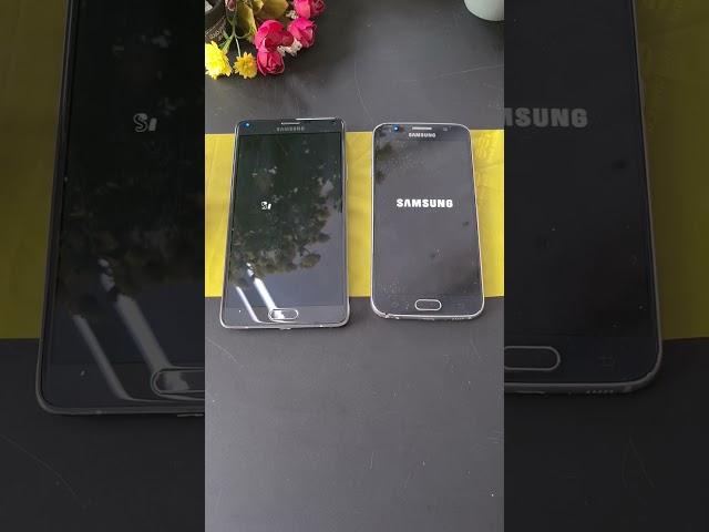 Samsung Note 4 vs. Samsung S6 boot up ! Android 6 vs. Android 7 #galaxys6 #note4 #boot #shortvideo