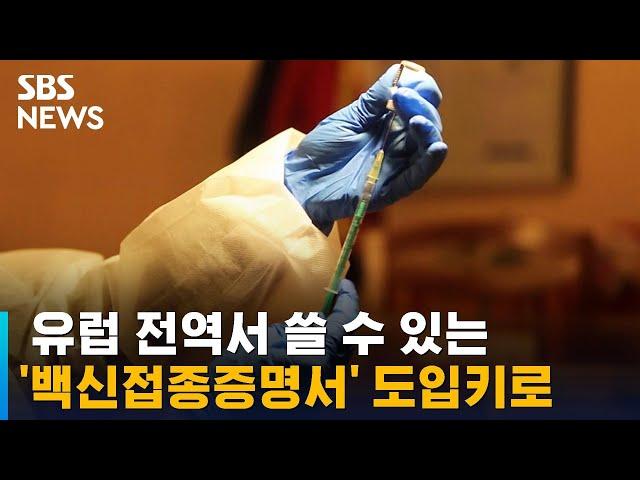 유럽 전역서 쓸 수 있는 '백신접종증명서' 도입키로 / SBS