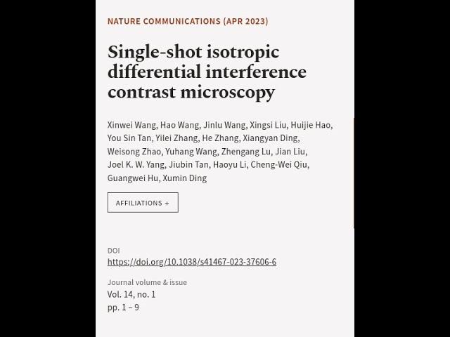 Single-shot isotropic differential interference contrast microscopy | RTCL.TV