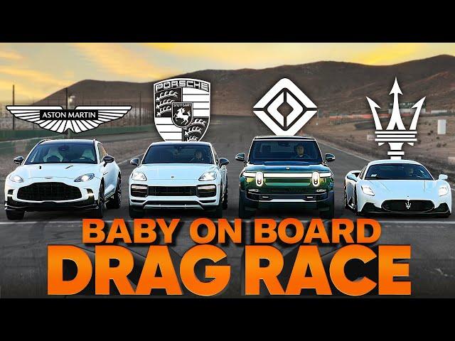 World's Quickest SUVs: Rivian R1S vs Aston DBX 707 vs Cayenne Turbo GT — Cammisa's Drag Race Replay