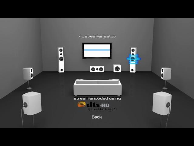 7.1 Speaker Setup - DTS-HD High-Res Audio 7.1