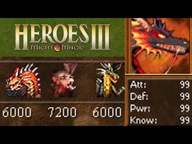 Heroes 3: Emerging victorious against the "Primary Skills 99x4" Dragonmaster (Dungeon's final boss)!