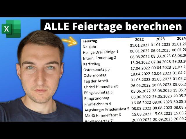 Gesetzliche Feiertage in Excel automatisch berechnen - Für die Jahre 1900 bis 2203!