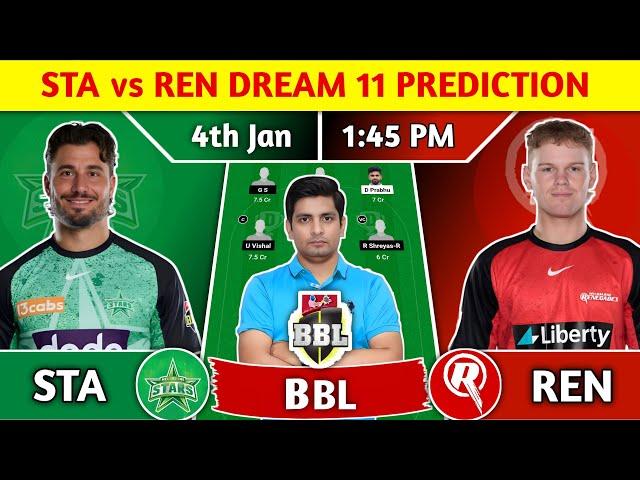 STA vs REN Dream11 Team, STA vs REN Dream11 Prediction, STA vs REN Big Bash League T20 Dream11 Team